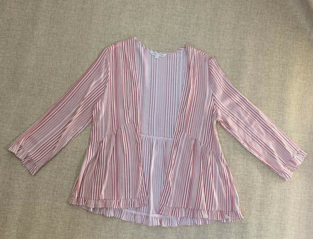 Crimson In Grace Striped Multicolored Oversized blouse relaxed sz small